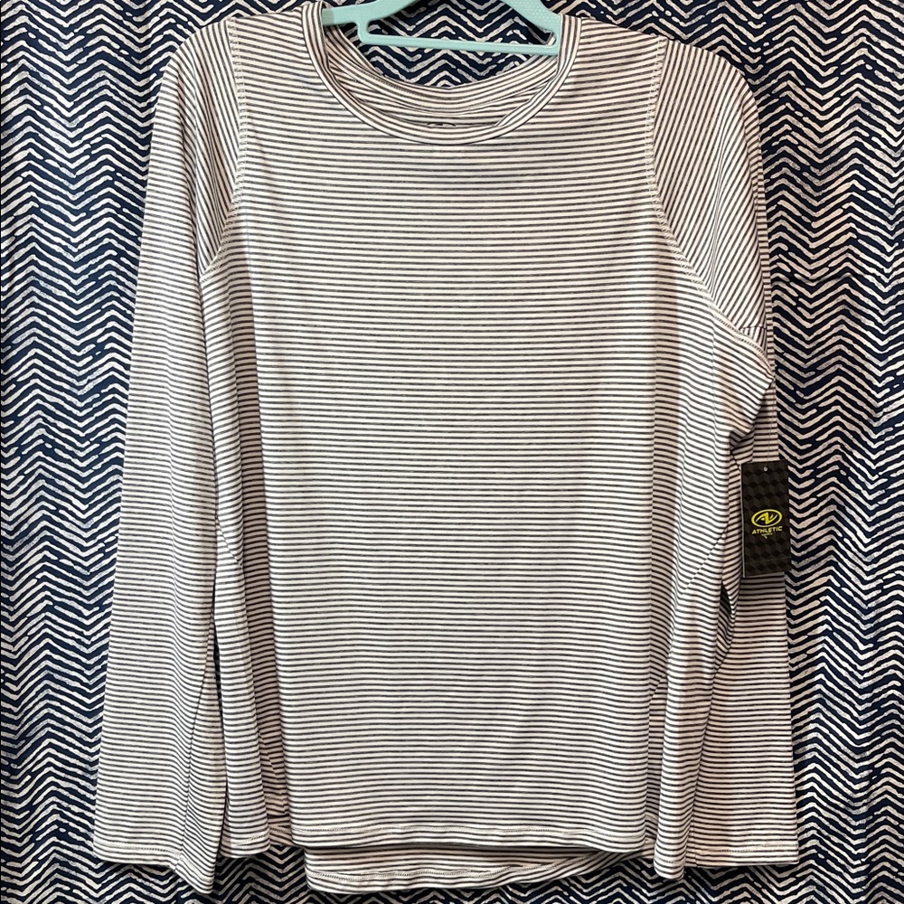 Athletic Works Multi-Color Striped Long Sleeve Shirt